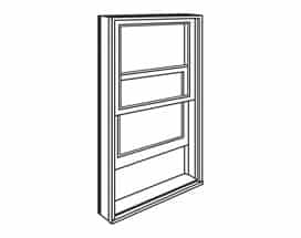 Drawing of a double hung Andersen window.