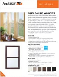 Brochure for Andersen single hung windows.
