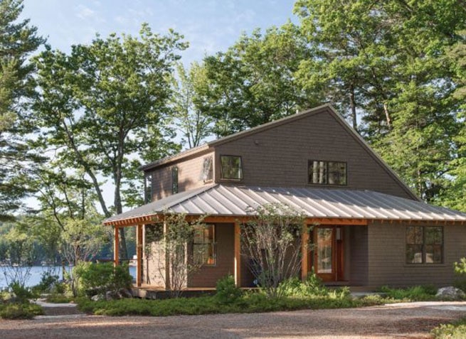 A modern Minnesota home with single hung windows, elevate awning, roofing, and siding by Minnesota Restoration Contractors.