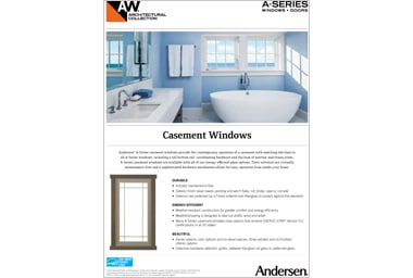 Online brochure features the Andersen A Series casement windows available at Minnesota Restoration Contractors