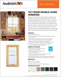 Online brochure features the Andersen 400 Series tilt-wash double-hung windows available at Minnesota Restoration Contractors.
