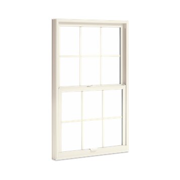 White single hung window closed.