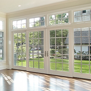 Large french doors with prominent windows in Minnesota.